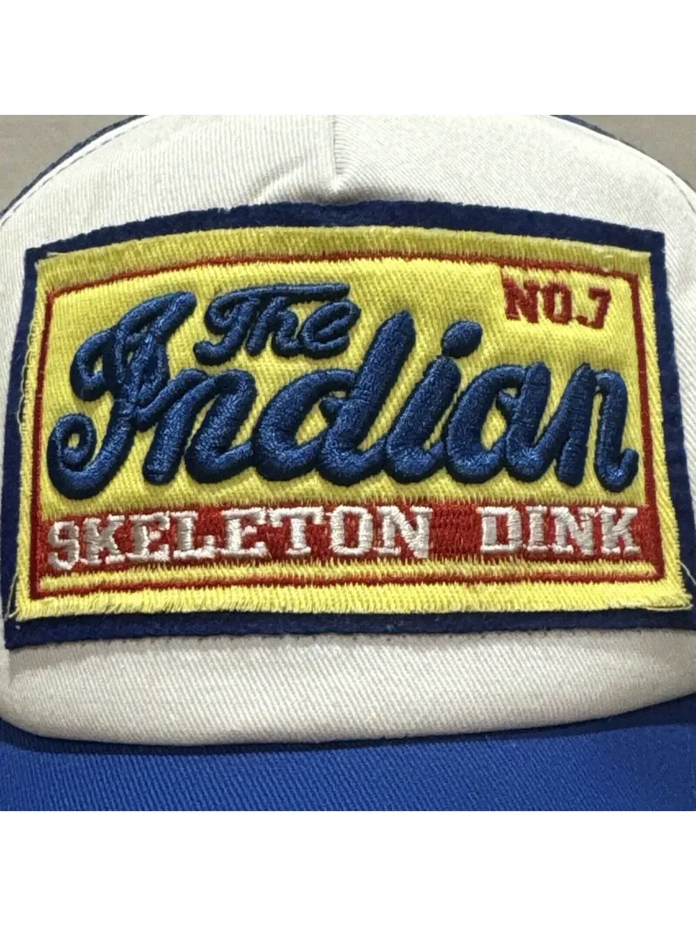 The Indian Skeleton Drink #7 Blue Mesh Snapback Baseball Cap